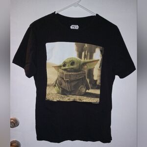 Fifth Sun Black Star Wars Baby Yoda Short Sleeve Tee